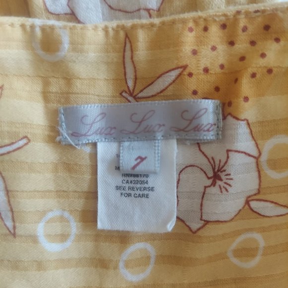 Lux Floral Boho mustard yellow skirt Size 7 NWOT - Picture 5 of 7